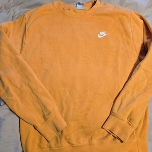 Nike Orange Crewneck Sweatshirt with White Logo